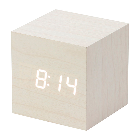 ウッド調キューブ型クロック