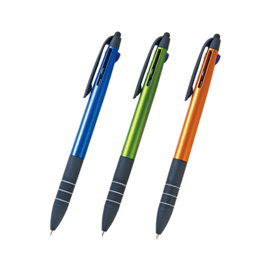 タッチペン付き3色スリムボールペン