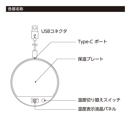 USBドリンクウォーマー ラウンド