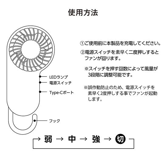 軽量型USBファン