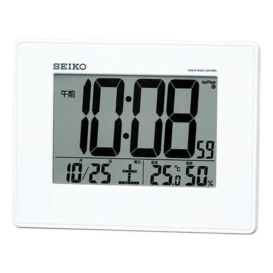 SEIKO　SEIKO　温度・湿度表示付デジタル電波時計（掛置兼用）　No.35
