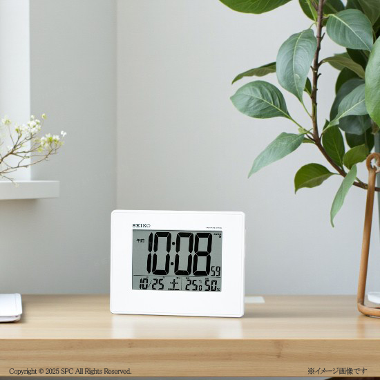 SEIKO　SEIKO　温度・湿度表示付デジタル電波時計（掛置兼用）　No.35