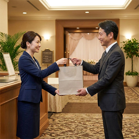 手提げ紙袋　グレージュ（小）